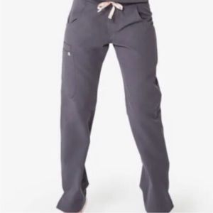 Figs Kade Limited Edition Charcoal Grey Pink Scrub Pants Medium Petite NWT